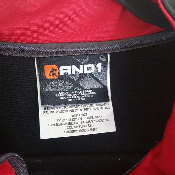 And1 Red Black Silky Matching Track Suit Jacket Pants - Picture 4 of 16